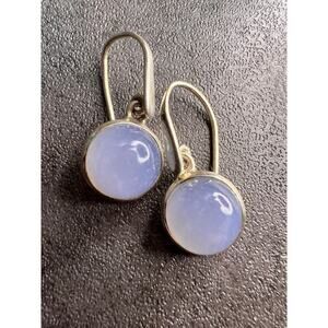 NEW Blue chalcedony sterling silver earrings 4.61 grams